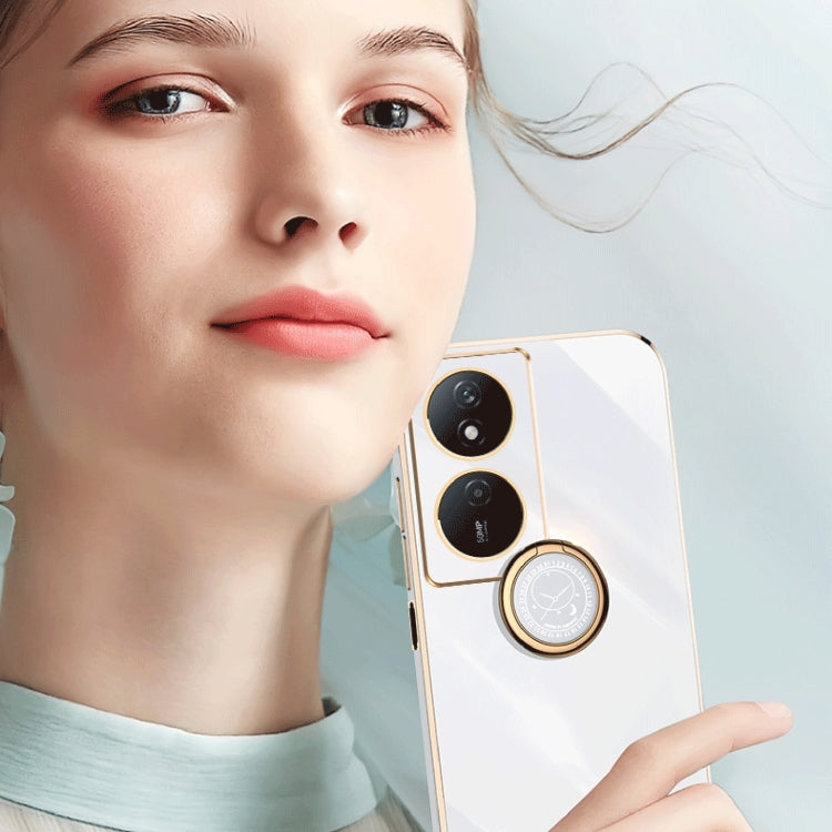 For Honor Play 50 Plus 5G XINLI Straight Edge 6D Electroplate TPU Phone Case(Cherry Purple)