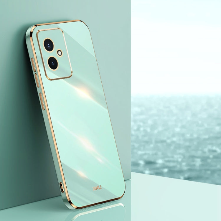 For Honor 100 XINLI Straight Edge 6D Electroplate TPU Phone Case(Mint Green)