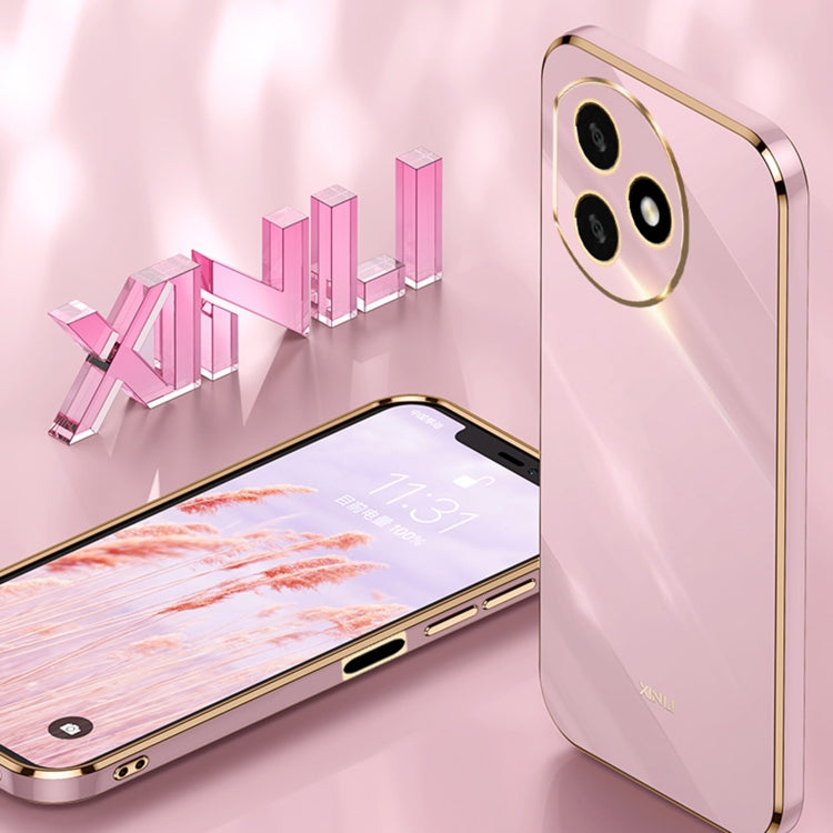 For Honor X50i+ 5G XINLI Straight Edge 6D Electroplate TPU Phone Case with Ring Holder(Black)