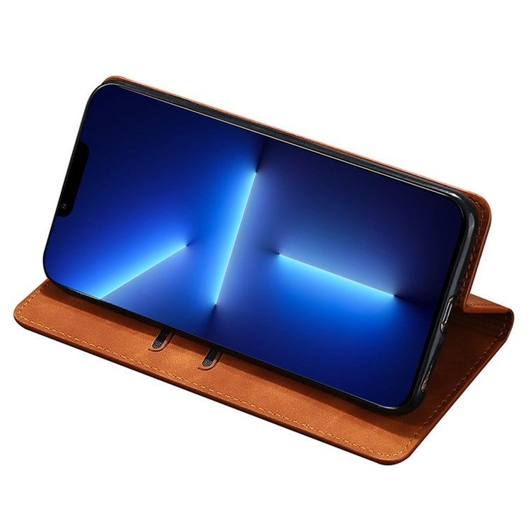 For Samsung Galaxy S24 5G Skin Feel Magnetic Leather Phone Case(Light Brown)