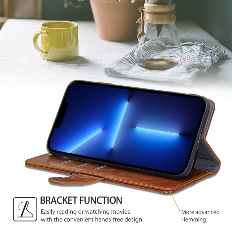 For Honor Magic6 Pro Geometric Stitching Leather Phone Case(Light Brown)