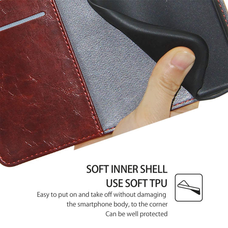 For Honor Magic6 Pro Geometric Stitching Leather Phone Case(Dark Brown)