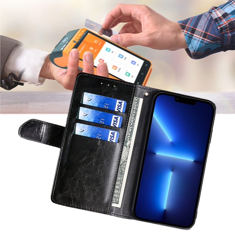 For Honor Magic6 Geometric Stitching Leather Phone Case(Black)