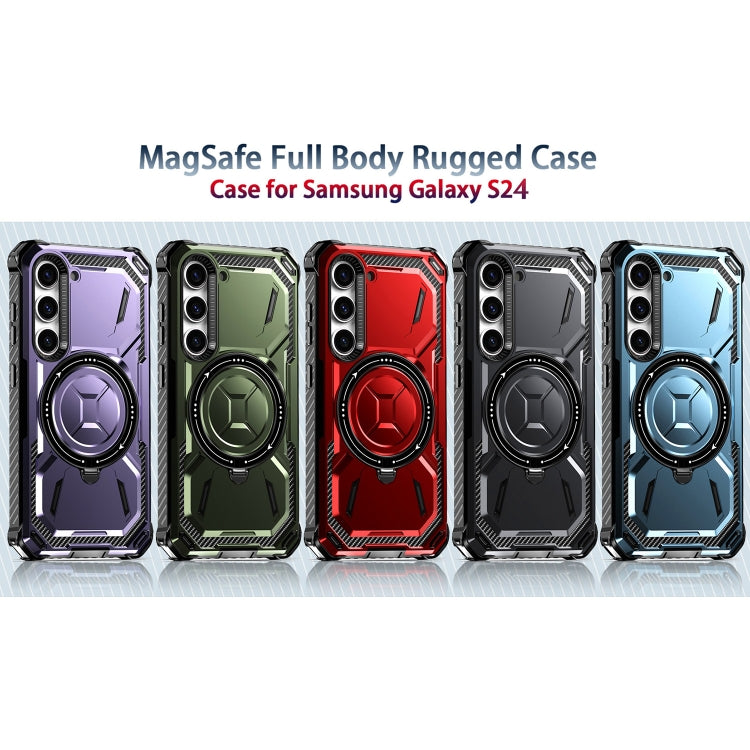 For Samsung Galaxy S24 5G Armor Series Holder Phone Case(Red)