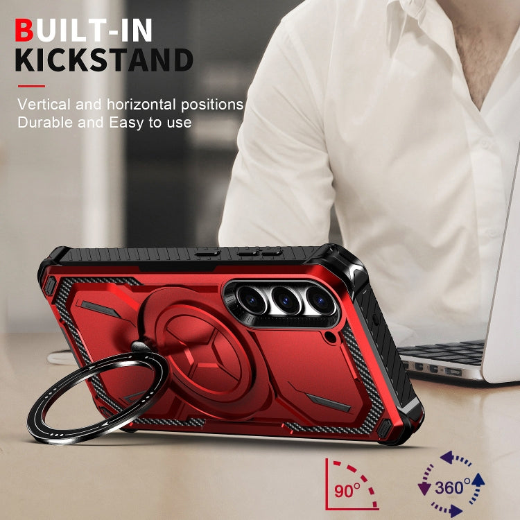 For Samsung Galaxy S24 5G Armor Series Holder Phone Case(Red)