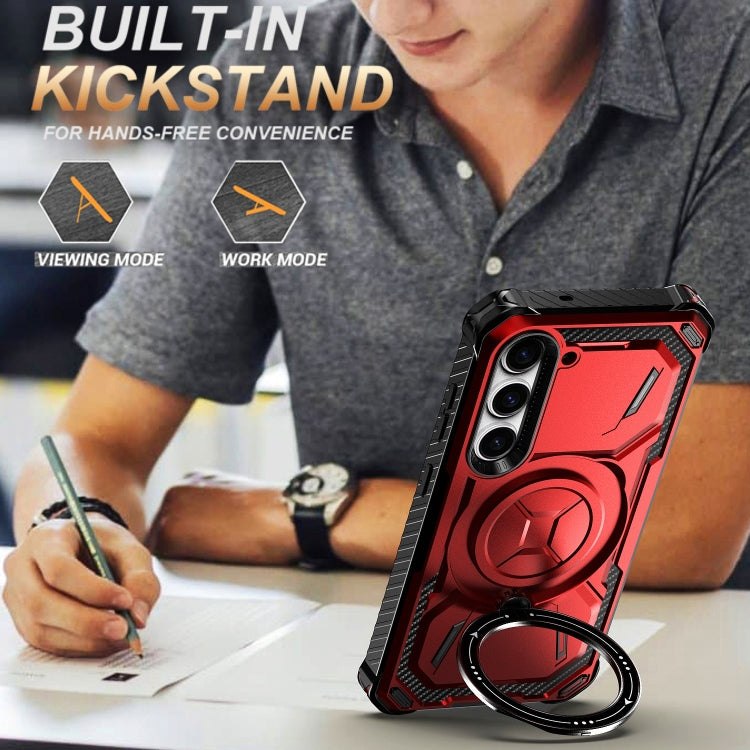 For Samsung Galaxy S24 5G Armor Series Holder Phone Case(Red)