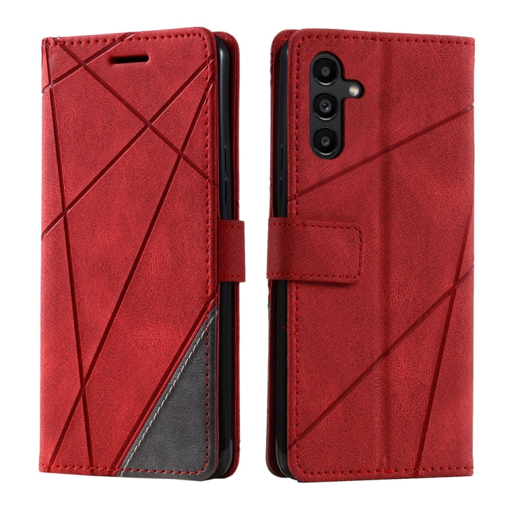 For Samsung Galaxy S24 5G Skin Feel Splicing Leather Phone Case(Red)