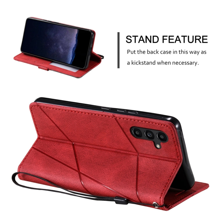 For Samsung Galaxy S24 5G Skin Feel Splicing Leather Phone Case(Red)