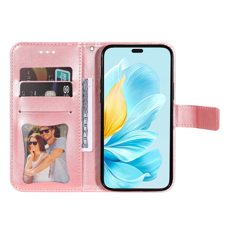 For Honor 200 Lite 5G Global 7-petal Flowers Embossing Leather Phone Case(Rose Gold)
