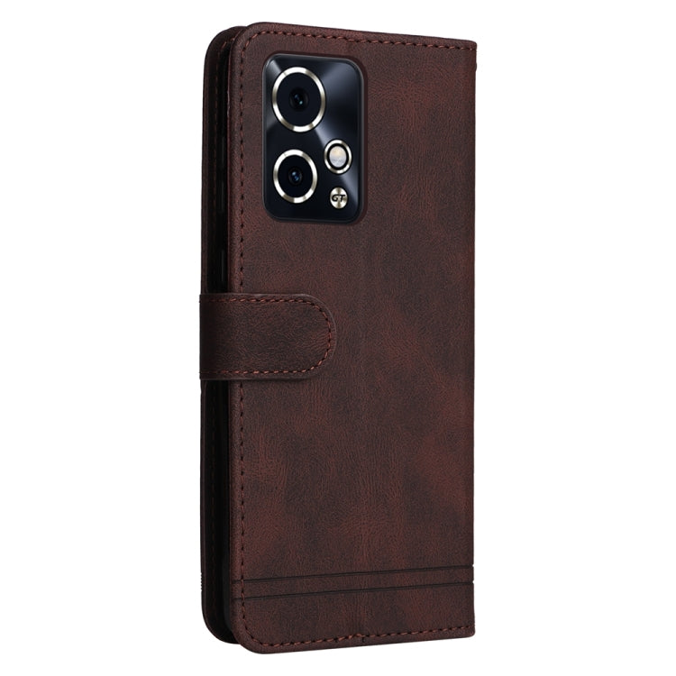 For Honor 90 GT Skin Feel Life Tree Metal Button Leather Phone Case(Brown)