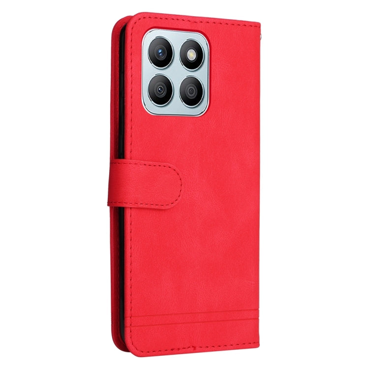 For Honor X8b Skin Feel Life Tree Metal Button Leather Phone Case(Red)