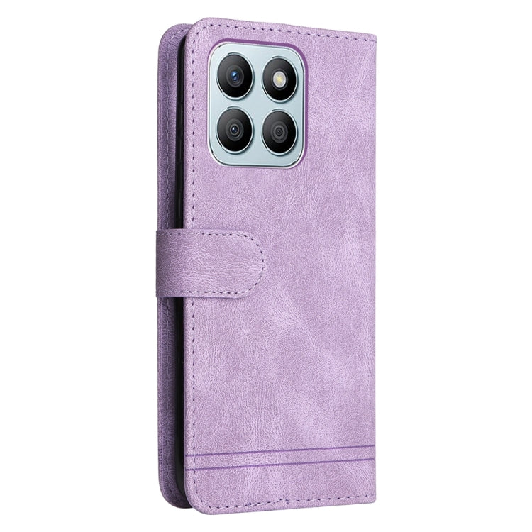 For Honor X8b Skin Feel Life Tree Metal Button Leather Phone Case(Purple)