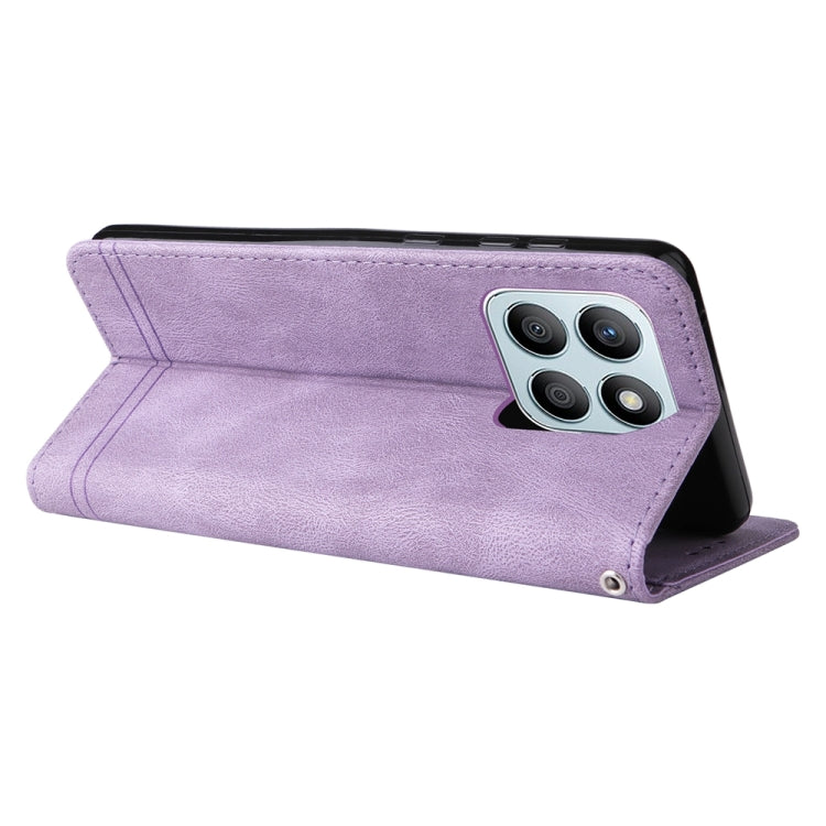 For Honor X8b Skin Feel Life Tree Metal Button Leather Phone Case(Purple)