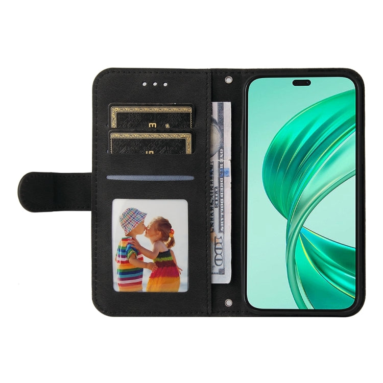 For Honor X8b Skin Feel Life Tree Metal Button Leather Phone Case(Black)