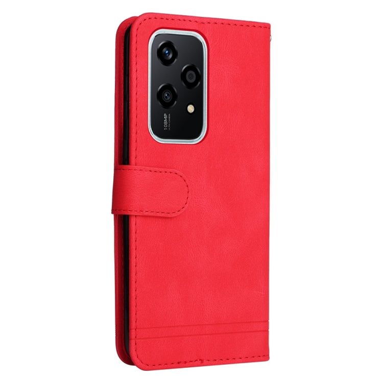 For Honor 200 Lite 5G Global Skin Feel Life Tree Metal Button Leather Phone Case(Red)