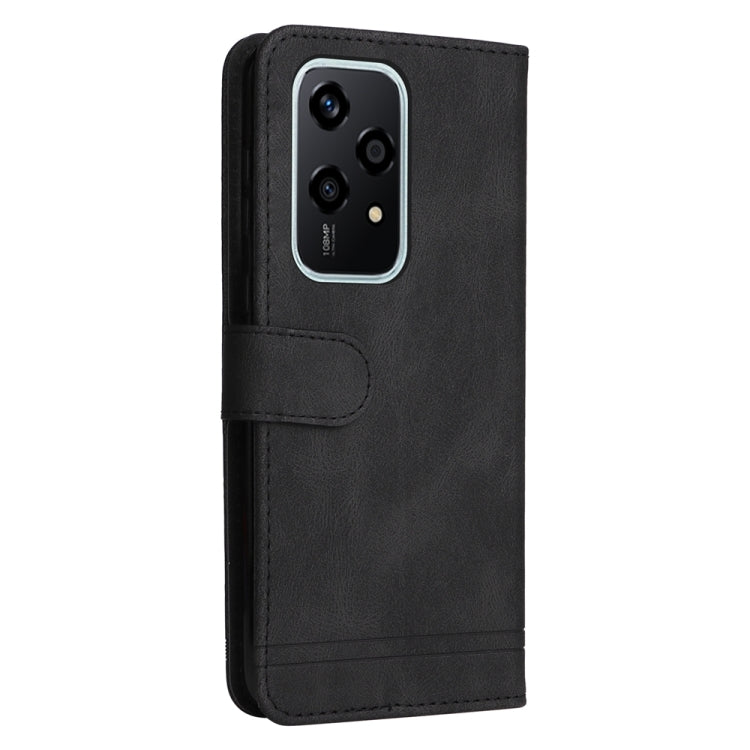 For Honor 200 Lite 5G Global Skin Feel Life Tree Metal Button Leather Phone Case(Black)