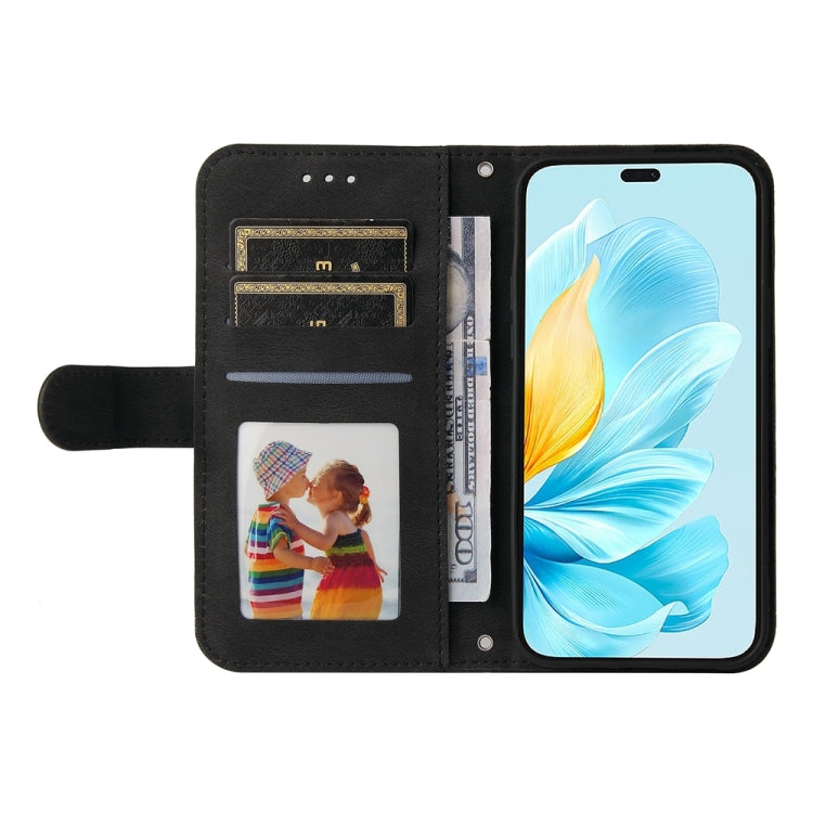 For Honor 200 Lite 5G Global Skin Feel Life Tree Metal Button Leather Phone Case(Black)