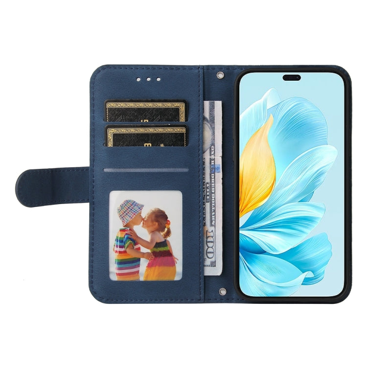 For Honor 200 Lite 5G Global Skin Feel Life Tree Metal Button Leather Phone Case(Blue)