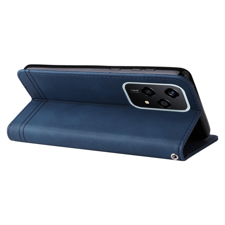 For Honor 200 Lite 5G Global Skin Feel Life Tree Metal Button Leather Phone Case(Blue)