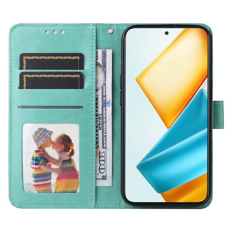 For Honor 90 GT Embossed Sunflower Leather Phone Case(Green)