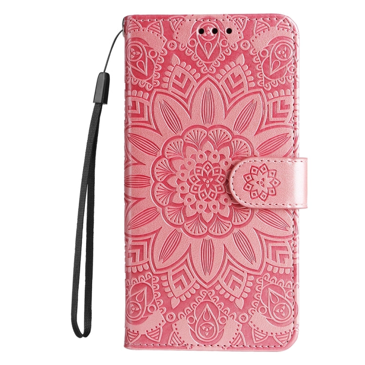 For Honor Magic6 Pro Embossed Sunflower Leather Phone Case(Rose Gold)