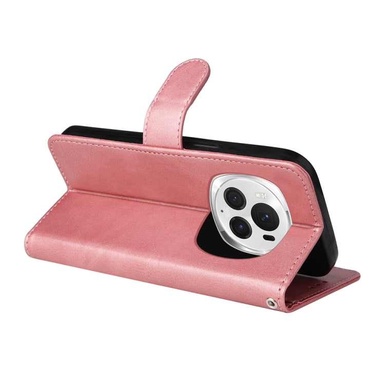 For Honor Magic6 Pro Classic Calf Texture Flip Leather Phone Case(Rose Gold)