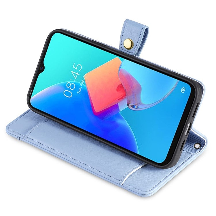 For Honor Magic6 5G Sheep Texture Cross-body Zipper Wallet Leather Phone Case(Blue)