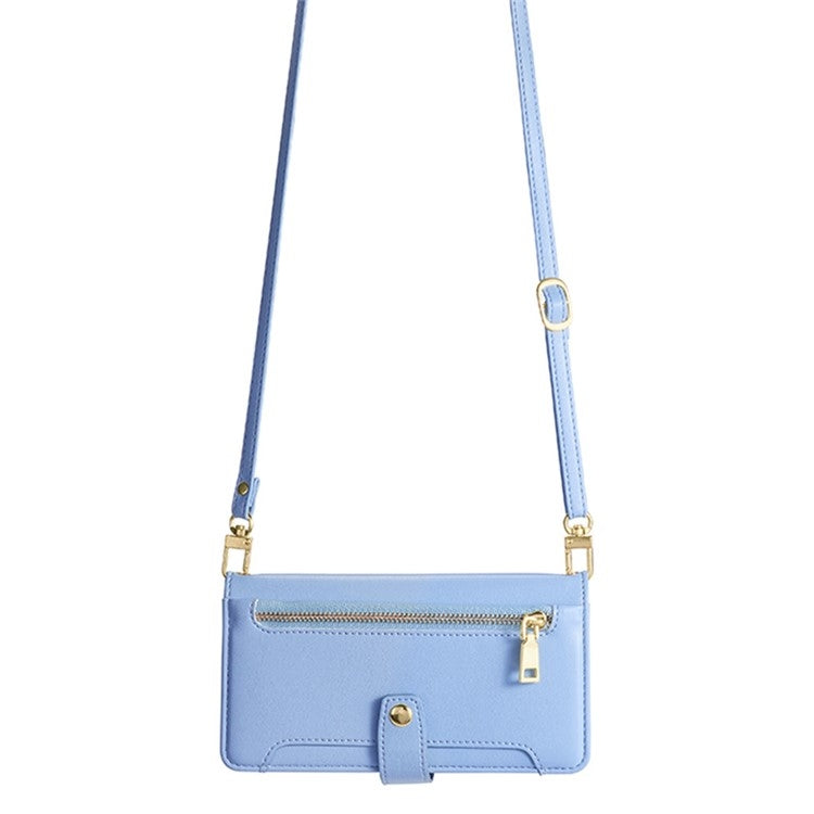 For Honor Magic6 5G Sheep Texture Cross-body Zipper Wallet Leather Phone Case(Blue)