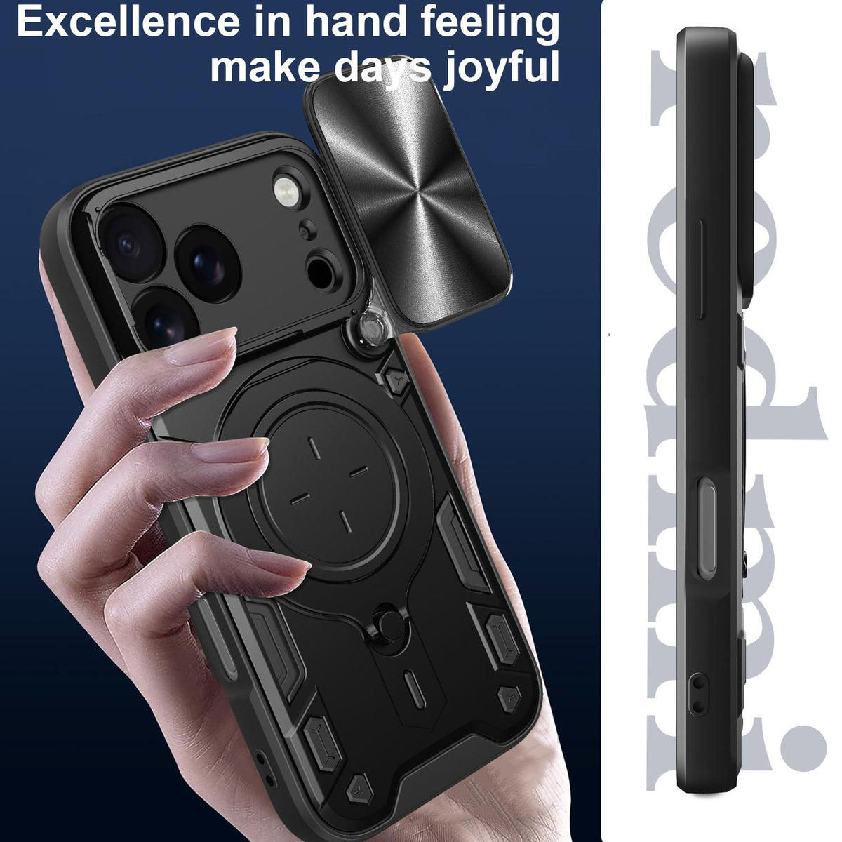 Compatible with iPhone 18 Pro CD Texture Sliding Camshield Magnetic Holder Phone Case - Silver