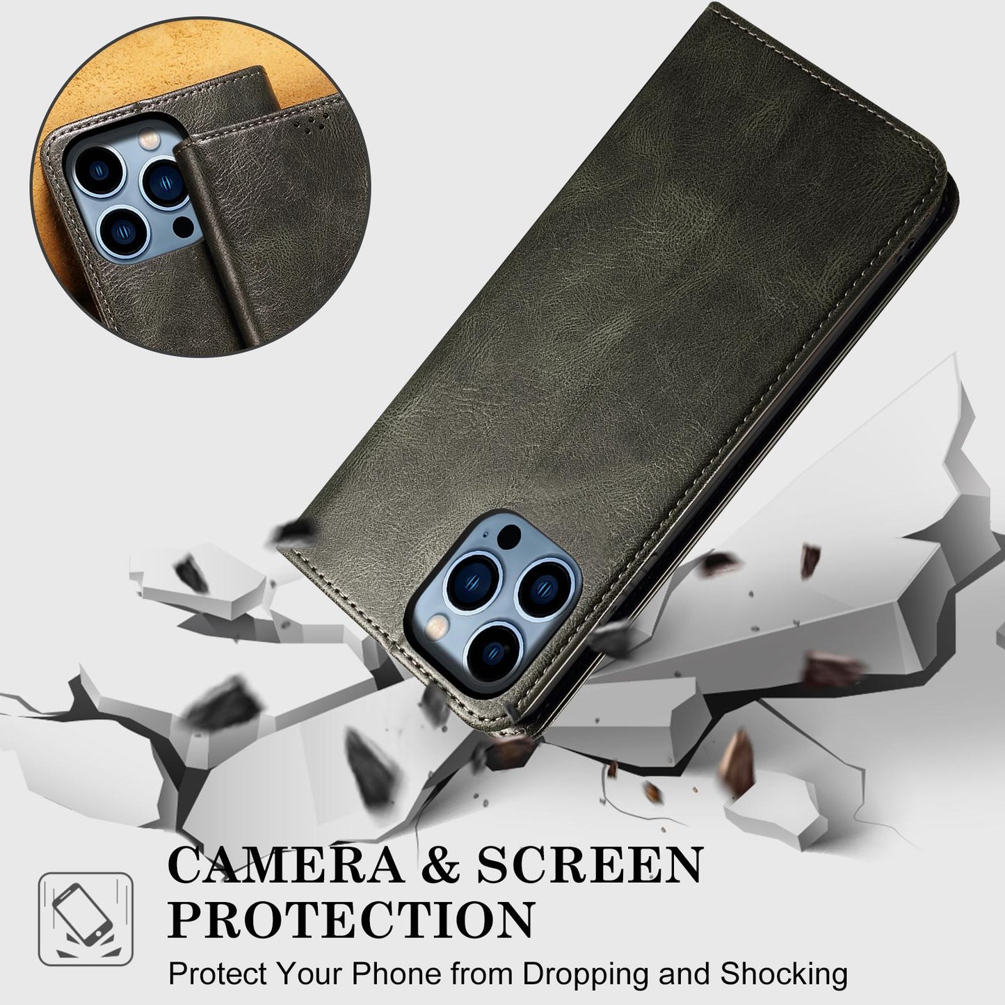 For OPPO K13 5G India Oil Wax Crazy Horse Texture Leather Phone Case(Dark Green)