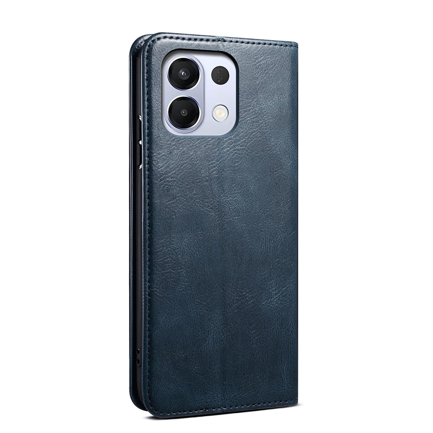 For OPPO K13 5G India Oil Wax Crazy Horse Texture Leather Phone Case(Navy Blue)