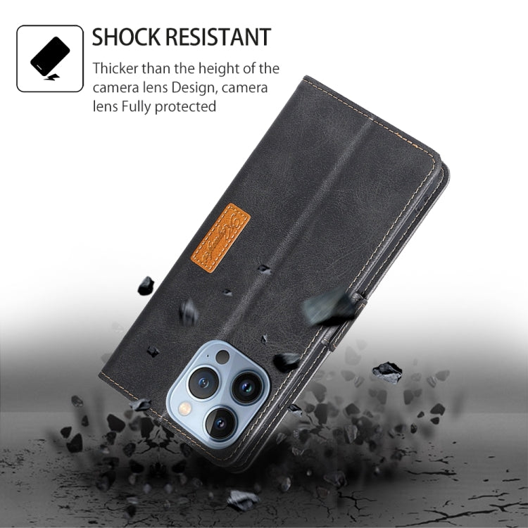 For Samsung Galaxy S24 5G Contrast Color Side Buckle Leather Phone Case(Black + Grey)