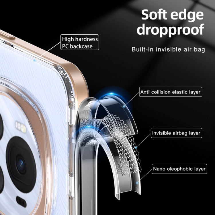 For Honor Magic6 Pro Armor Clear TPU Hard PC Phone Case(Matte Black)