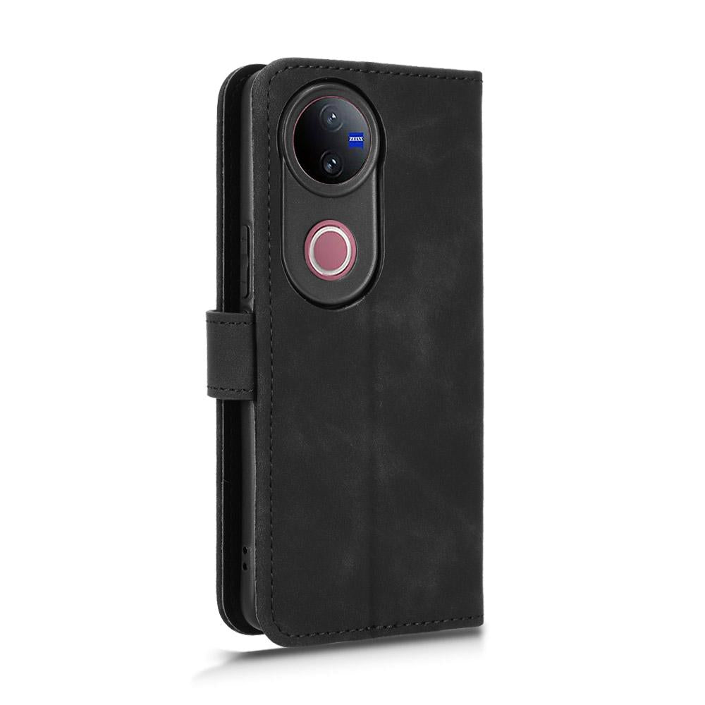 For vivo V50 Skin Feel Magnetic Flip Leather Phone Case(Black)