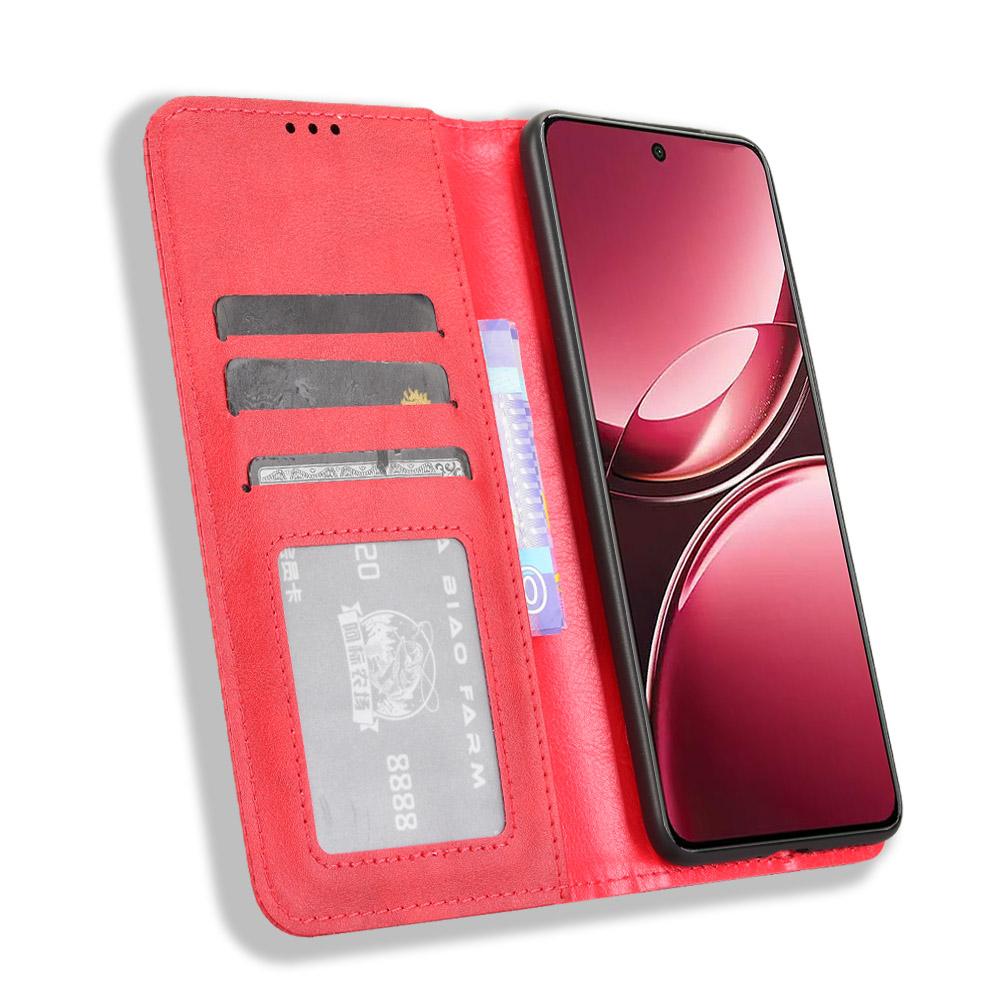 For vivo V50 5G Magnetic Buckle Retro Texture Leather Phone Case(Red)