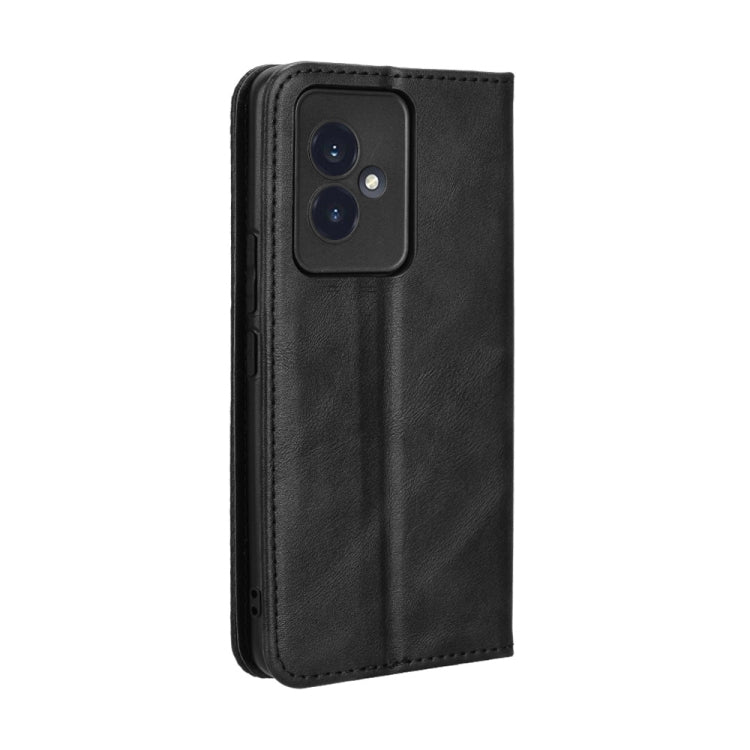 For Honor 100 5G Magnetic Buckle Retro Texture Leather Phone Case(Black)