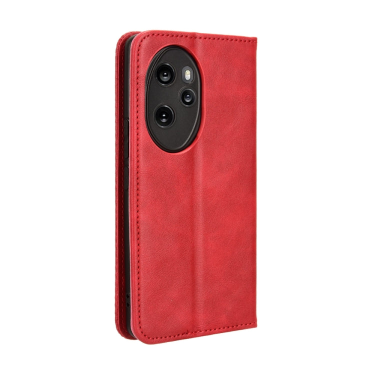 For Honor 100 Pro 5G Magnetic Buckle Retro Texture Leather Phone Case(Red)
