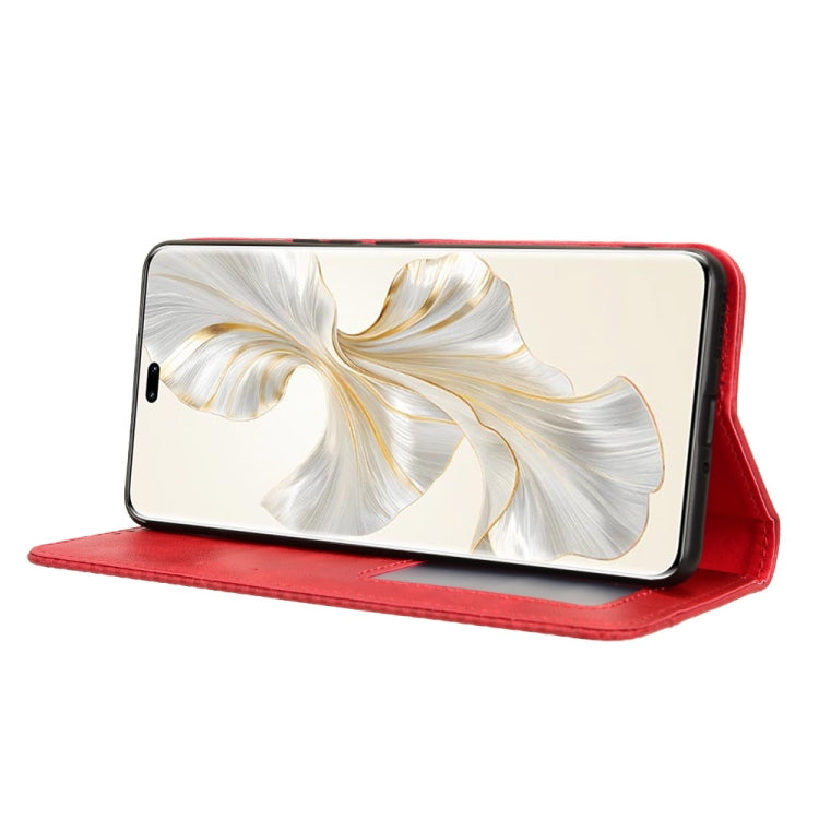 For Honor 100 Pro 5G Magnetic Buckle Retro Texture Leather Phone Case(Red)