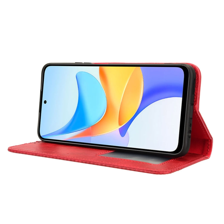 For Honor Play 50 Plus Magnetic Buckle Retro Texture Leather Phone Case(Red)