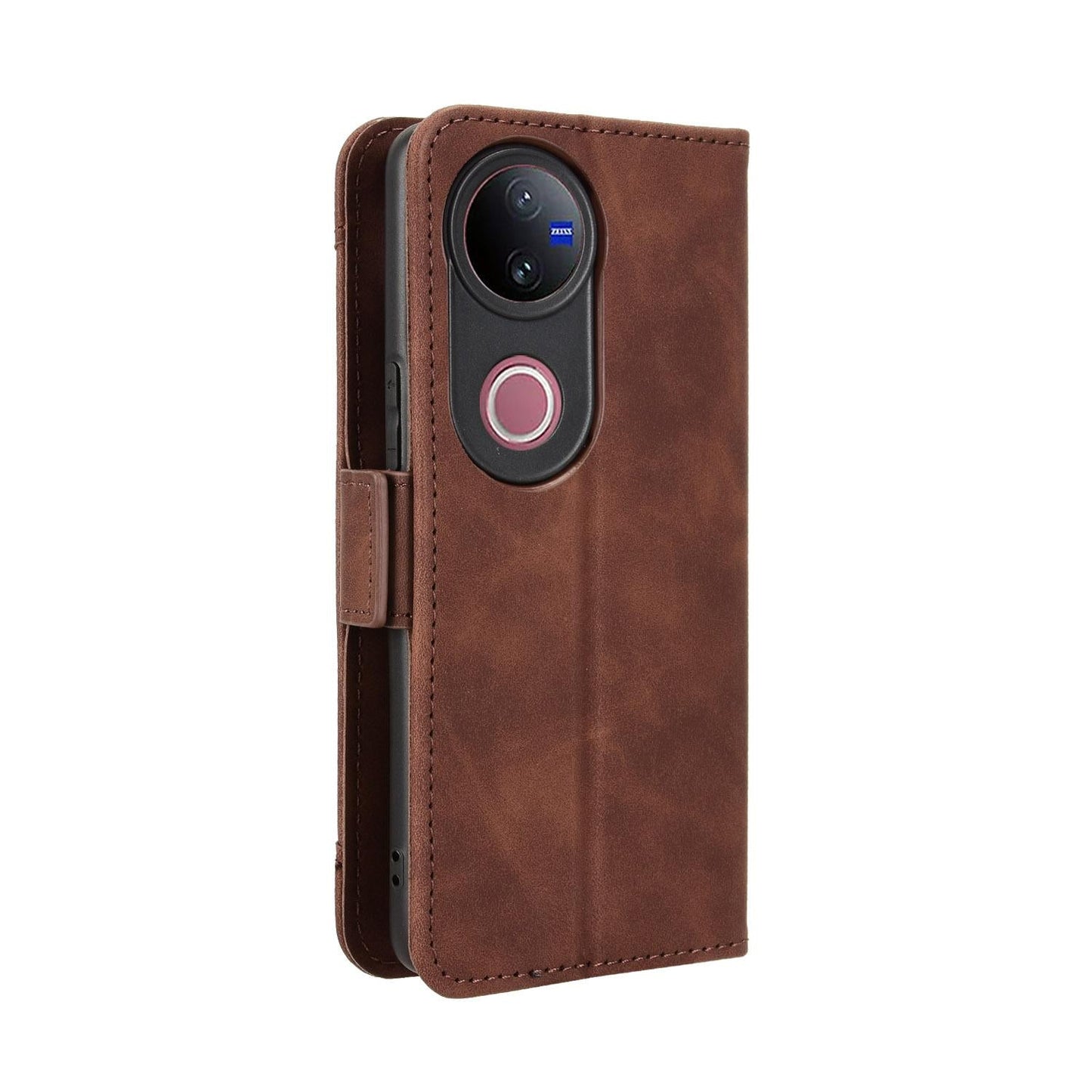 For vivo V50 5G Skin Feel Calf Texture Card Slots Leather Phone Case(Brown)