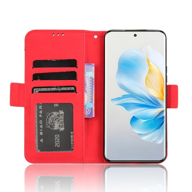 For Honor 100 5G Skin Feel Calf Texture Card Slots Leather Phone Case(Red)