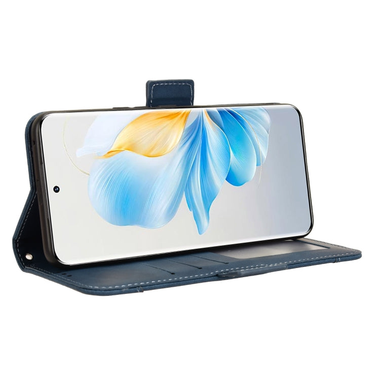 For Honor 100 5G Skin Feel Calf Texture Card Slots Leather Phone Case(Blue)