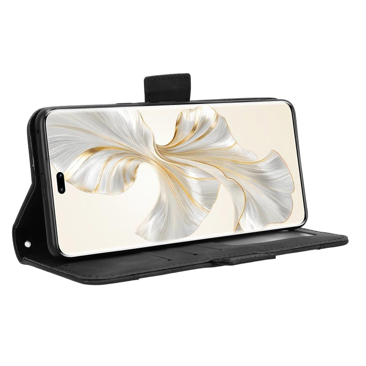 For Honor 100 Pro 5G Skin Feel Calf Texture Card Slots Leather Phone Case(Black)