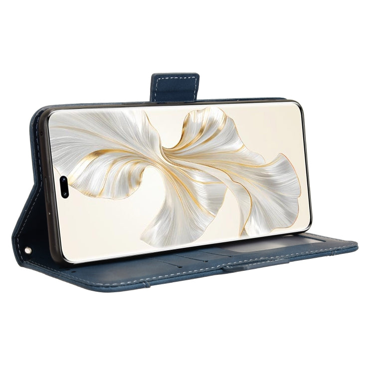 For Honor 100 Pro 5G Skin Feel Calf Texture Card Slots Leather Phone Case(Blue)