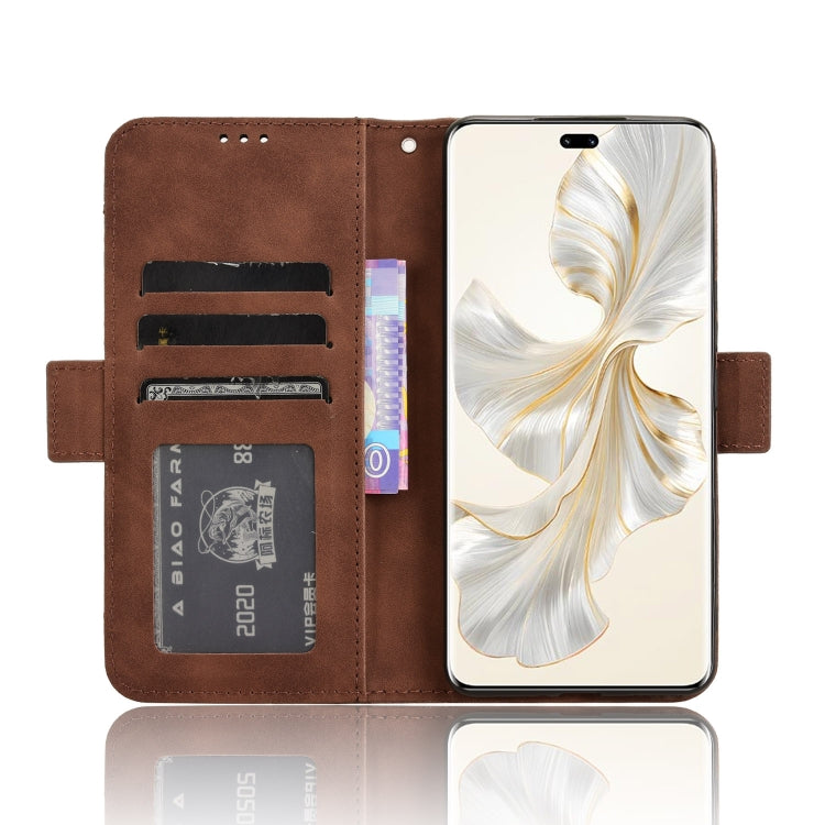 For Honor 100 Pro 5G Skin Feel Calf Texture Card Slots Leather Phone Case(Brown)