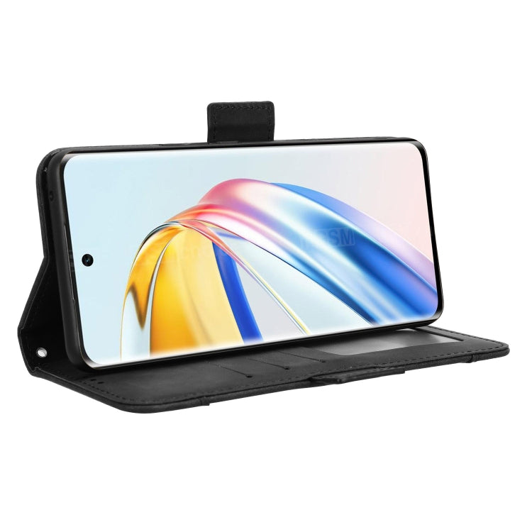 For Honor X9b 5G Skin Feel Calf Texture Card Slots Leather Phone Case(Black)