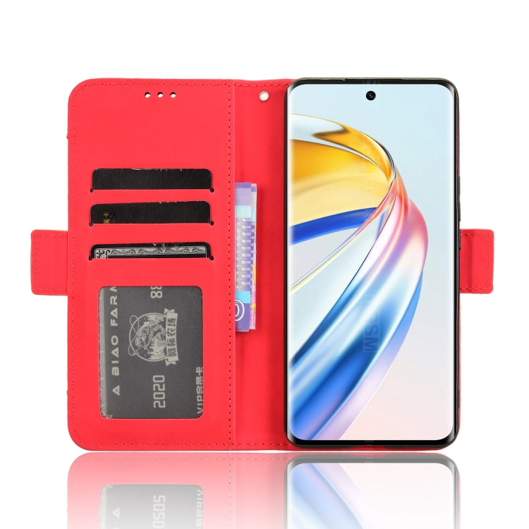 For Honor X9b 5G Skin Feel Calf Texture Card Slots Leather Phone Case(Red)