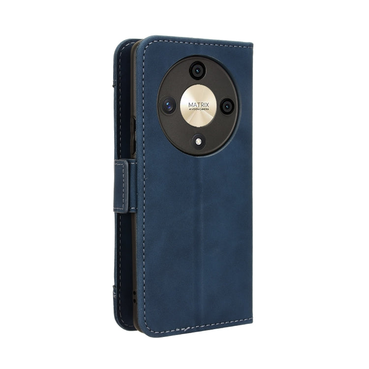 For Honor X9b 5G Skin Feel Calf Texture Card Slots Leather Phone Case(Blue)