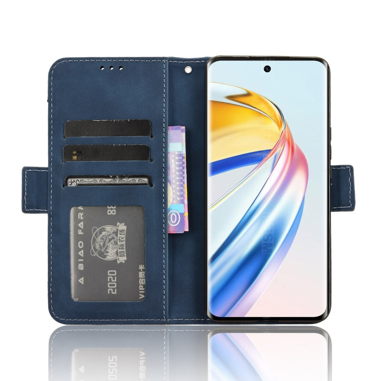 For Honor X9b 5G Skin Feel Calf Texture Card Slots Leather Phone Case(Blue)