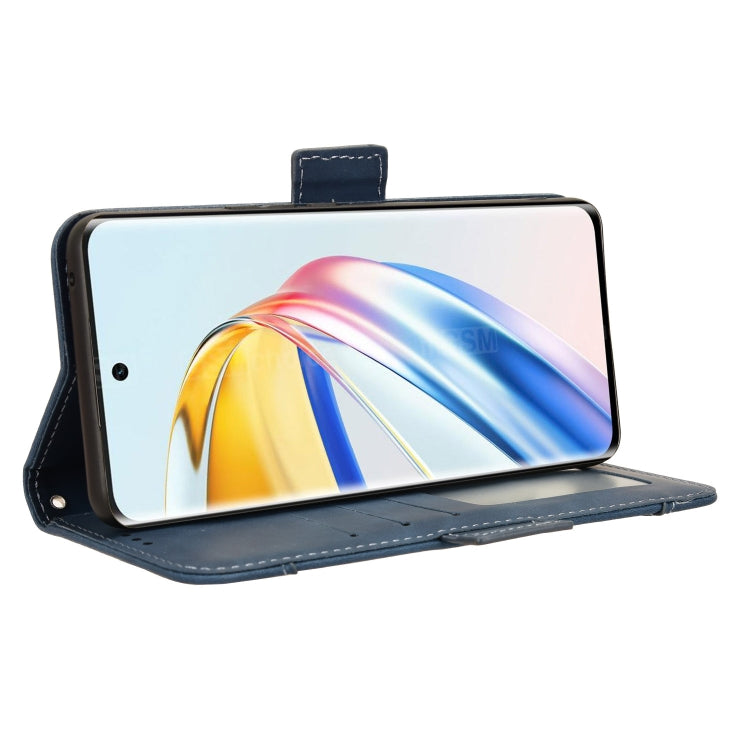 For Honor X9b 5G Skin Feel Calf Texture Card Slots Leather Phone Case(Blue)